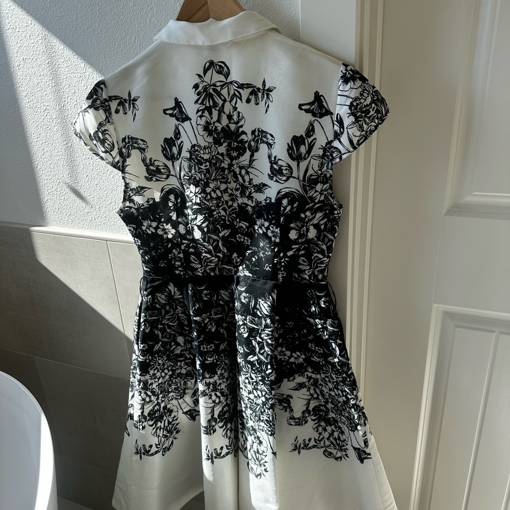 Ted Baker Black and White Floral Mini Dress - Picture 3 of 3